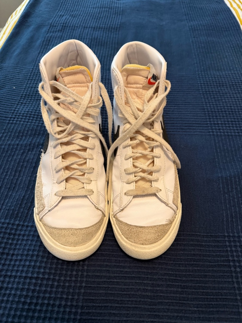 Nike Women's White and Tan High-Top Sneakers